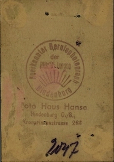 Awers i rewers zdjcia wykonanego w Foto Haus Hansa.